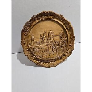 VINTAGE London The Tower And Tower Bridge Plaque Wood Decorative Wall Hanging 3D